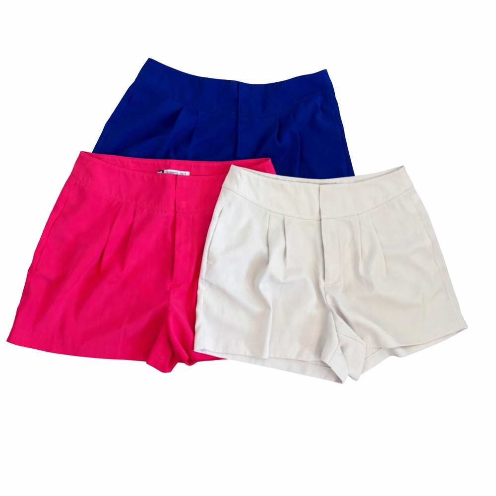 Jennifer Lopez High Waist Shorts - Fuchsia, Navy, and Ivory
